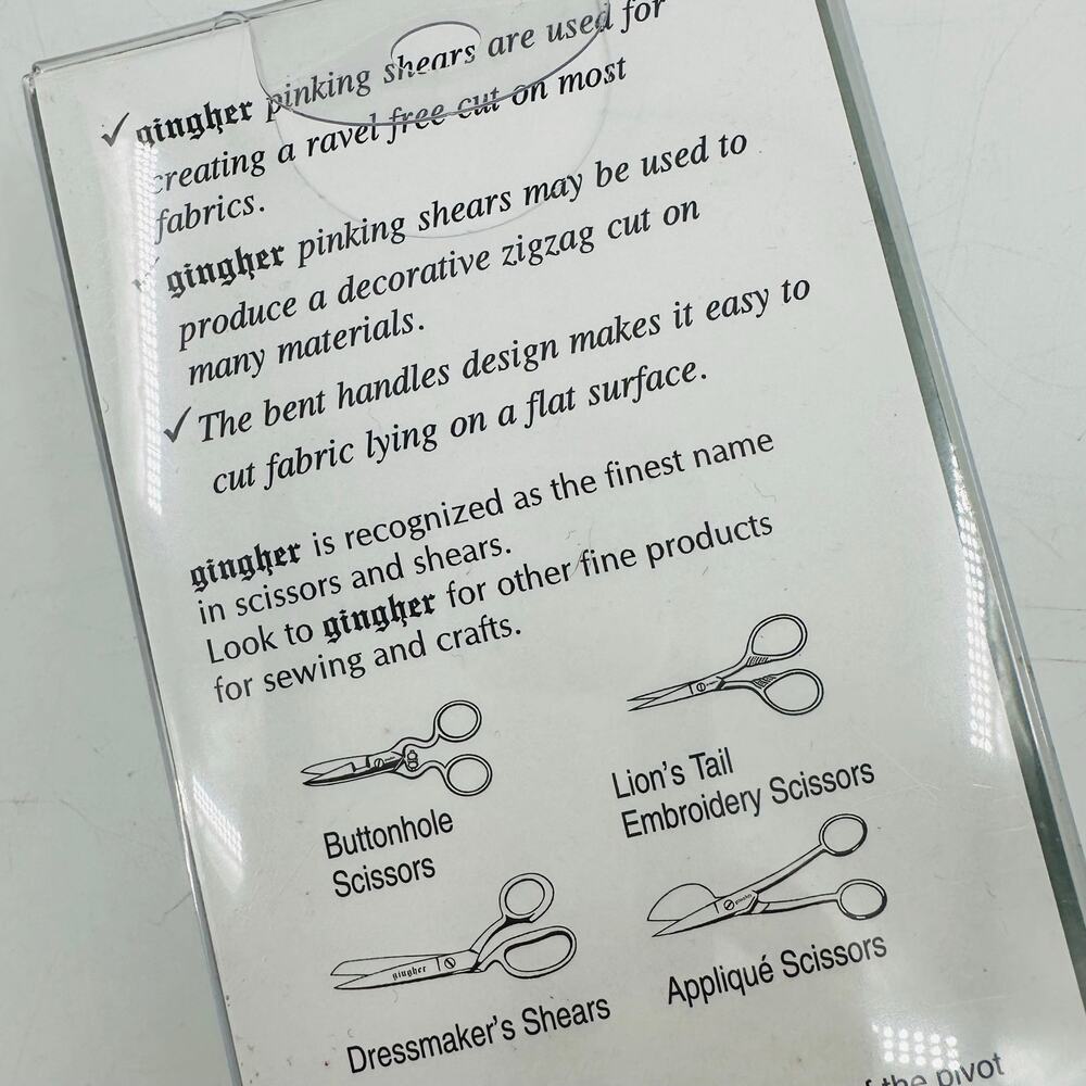 Rare Gingher 7.5" Pinking Shears in Original Box Chrome - Picture 7 of 8